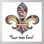 Fleur de Lis with pattern - 13 Poster