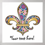 Fleur de Lis with pattern - 15 Posters