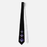 Fleur de Lis with rainbow shading ties