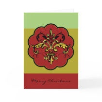 Fleur de lis Xmas Card
