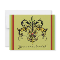 Fleur de lis Xmas Invitations