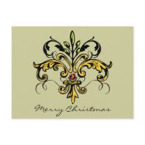 Fleur de lis Xmas Post Card