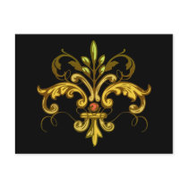 Fleur de lis Xmas Postcards