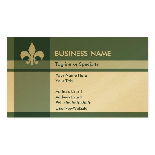 fleur de lys business card templates (front side)