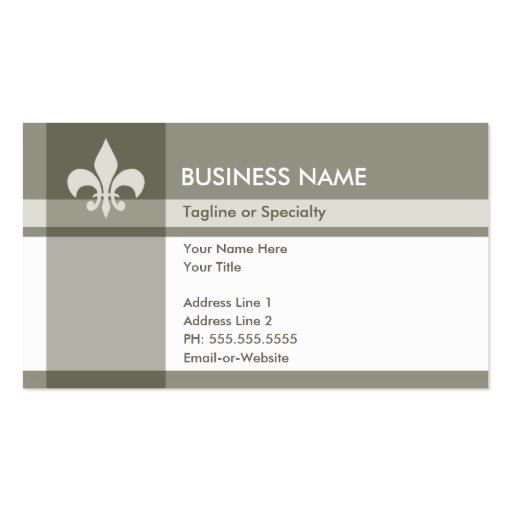 fleur de lys business cards (front side)