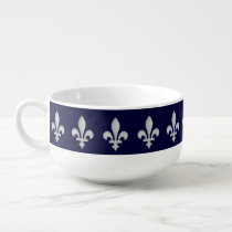 Fleur de lys Floral Pattern Soup Bowl With Handle at Zazzle