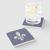 Fleur de lys Floral Pattern Stone Coaster at Zazzle