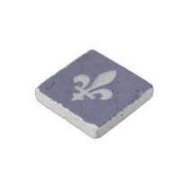 Fleur de lys Floral Pattern Stone Magnet at Zazzle