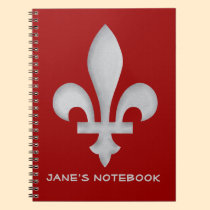 Fleur-de-lys Romantic Floral Coat of Arms Notebook
