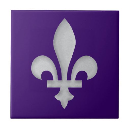 Fleur-de-lys Romantic Floral Coat of Arms Trivet Tile
