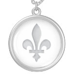 Fleur-de-lys Romantic Floral Silver Necklace