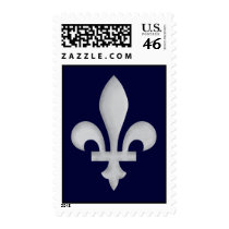Fleur-de-lys Romantic Silver On Postage Stamp