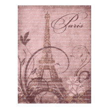 Fleur de Paris Eiffel Tower 30"x40" pink