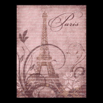 Fleur de Paris Eiffel Tower 30"x40" pink posters
