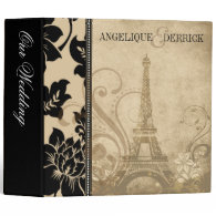 Fleur de Paris Eiffel Tower wedding album | sand Vinyl Binders