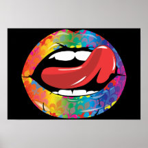 Fleur De Rainbow Licking Lips Posters