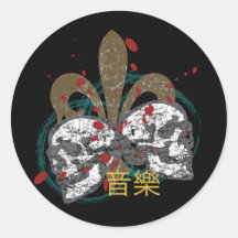 Fleur de Rock Round Stickers