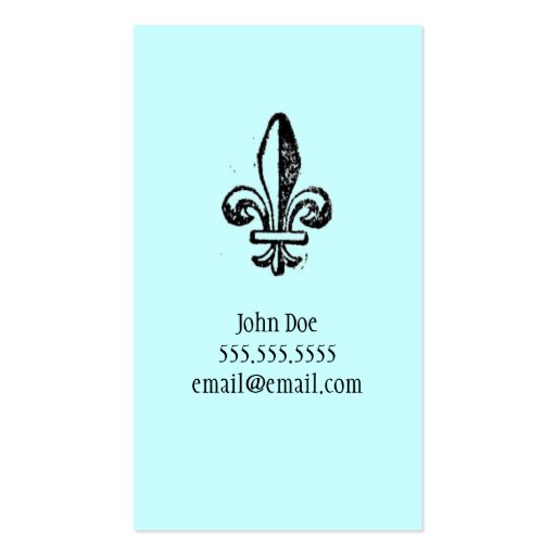 Fleur di lis Calling Card Business Cards (front side)