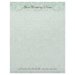 Fleur di Lys Damask Aqua Stationery Letterhead Template