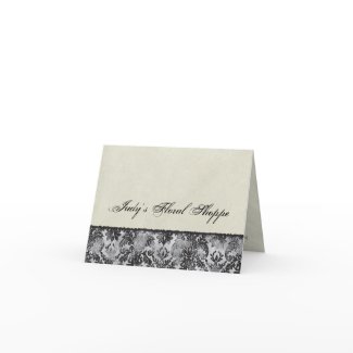 Fleur di Lys Damask Black Correspondence Notes card