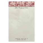 Fleur di Lys Damask Black Stationery