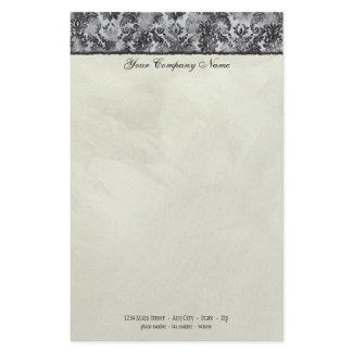 Fleur di Lys Damask Black Stationery stationery