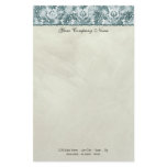 Fleur di Lys Damask Black Stationery