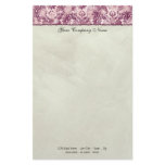 Fleur di Lys Damask Black Stationery