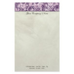 Fleur di Lys Damask Black Stationery
