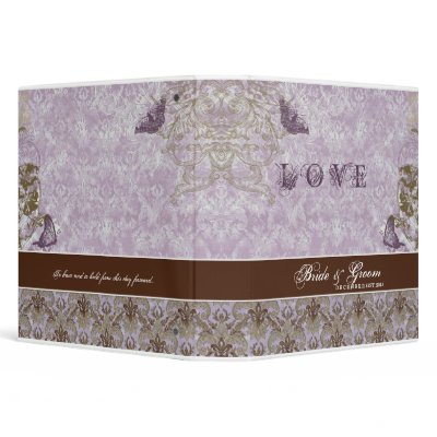 Fleur di Lys Damask Lavender Lilac Wedding Binder