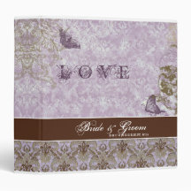 Fleur di Lys Damask Lavender Lilac Wedding Binder