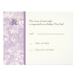 Fleur di Lys Damask - Lilac Response Card Personalized Invite