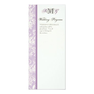 Fleur di Lys Damask - Lilac Wedding Program Card
