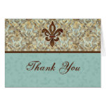 Fleur di Lys Damask Thank You Note Cards