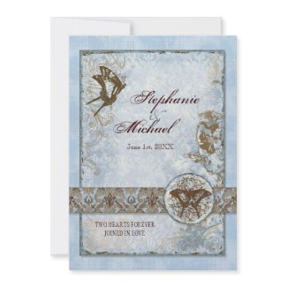 Fleur di Lys Damask vs2 - Wedding Invitation invitation