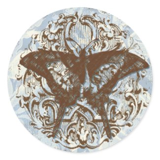 Fleur di Lys Damask vs2 - Wedding Sticker Seal sticker