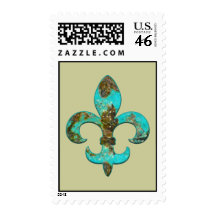 Fleur Faux Stone 1 Postage Stamp
