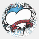 Fleur Forever Heart Round Stickers