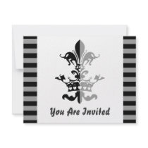 Fleur Heart Crown - Black invitations by Fleurishes Fleur Heart Crown - Black invitations