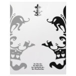 Fleur Heart Crown - Black Letterhead Template