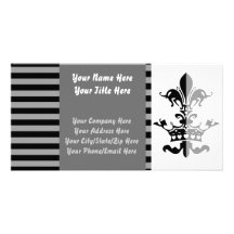 Fleur Heart Crown - Black Photo Card Template