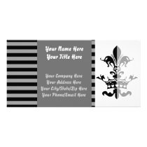 Fleur Heart Crown - Black Photo Card Template