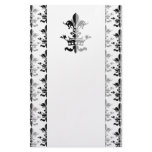 Fleur Heart Crown - Black Customized Stationery