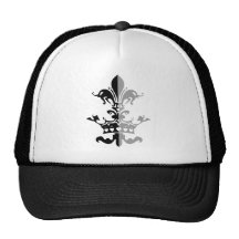Fleur Heart Crown - Black Trucker Hats