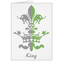 Fleur Heart Crown - Green Greeting Cards