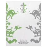 Fleur Heart Crown - Green Customized Letterhead