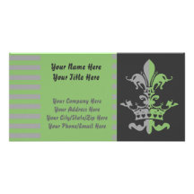 Fleur Heart Crown - Green Personalized Photo Card