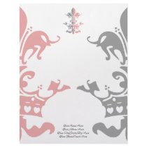 Fleur Heart Crown - Pink Letterhead