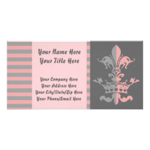 Fleur Heart Crown - Pink Photo Cards
