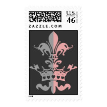 Fleur Heart Crown - Pink Postage Stamp